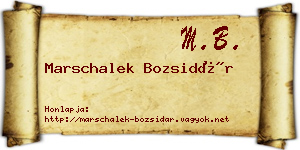 Marschalek Bozsidár névjegykártya